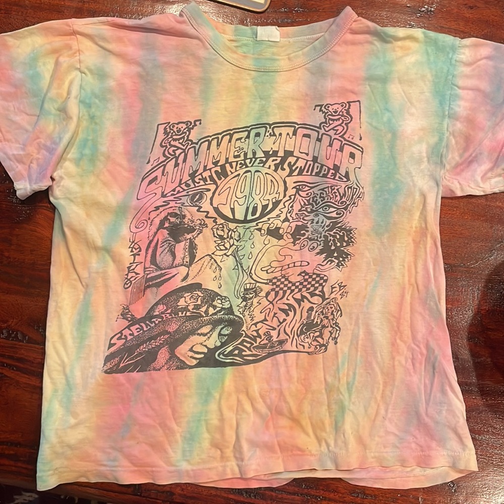 Original Grateful Dead shirt from 1984 Summer Tour at Red Rocks tie-dye